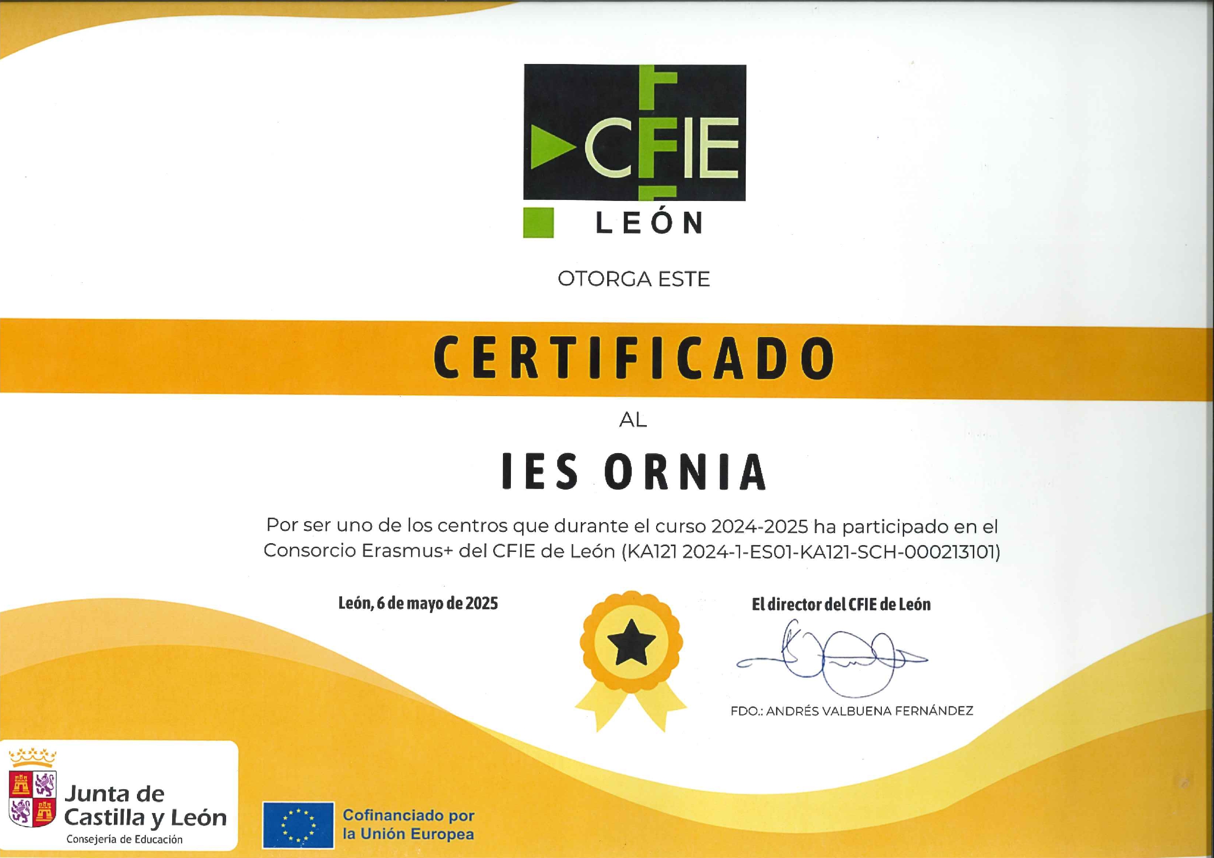 Certificado 2 Erasmus +