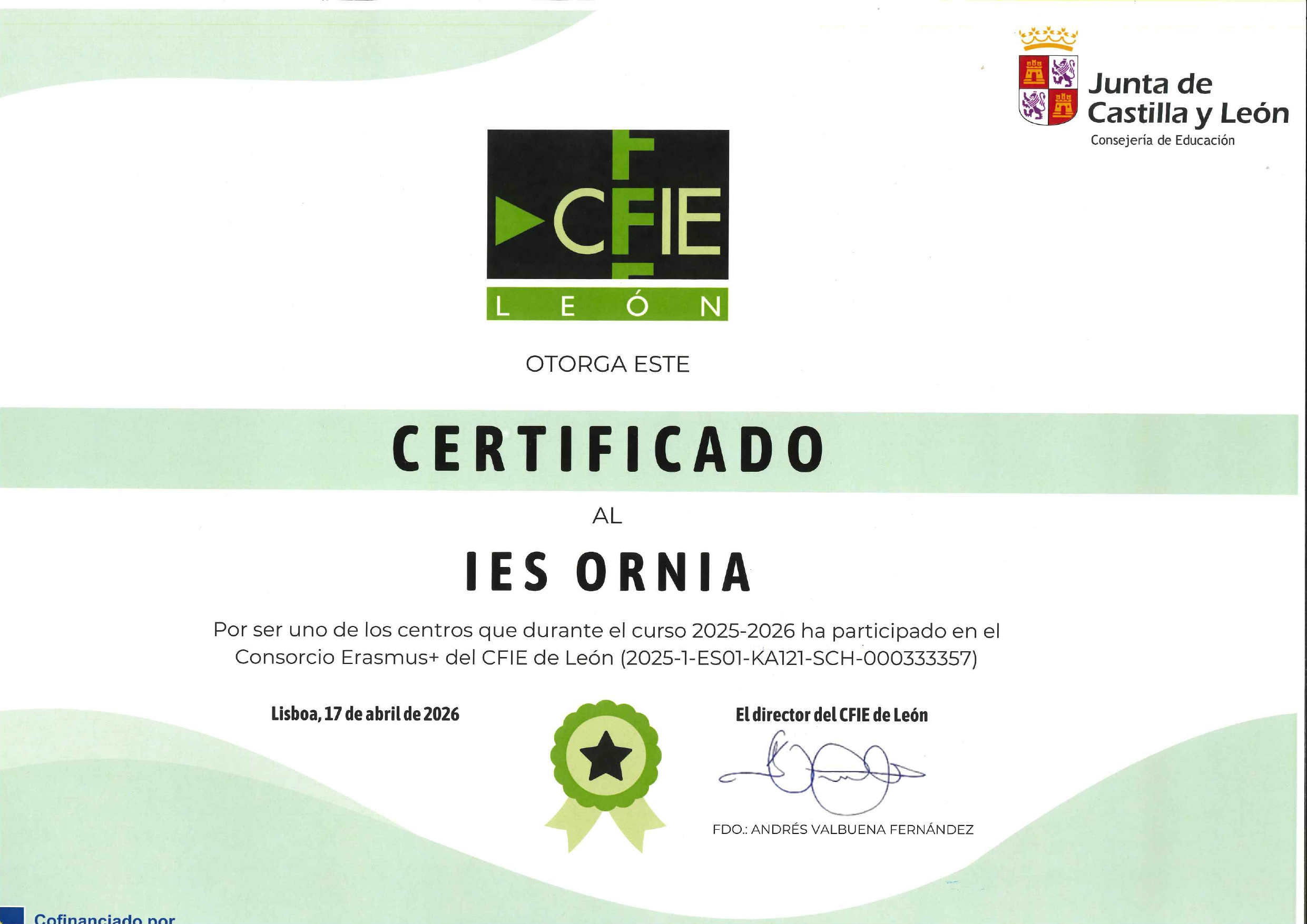 CERTIFICADO ERASMUS +25-26