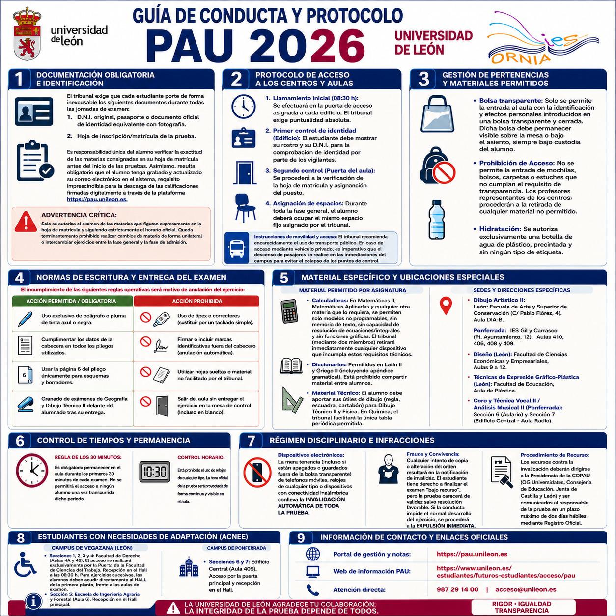 GUIA DE CONDUCTA Y PROTOCOLO  PAU 2026